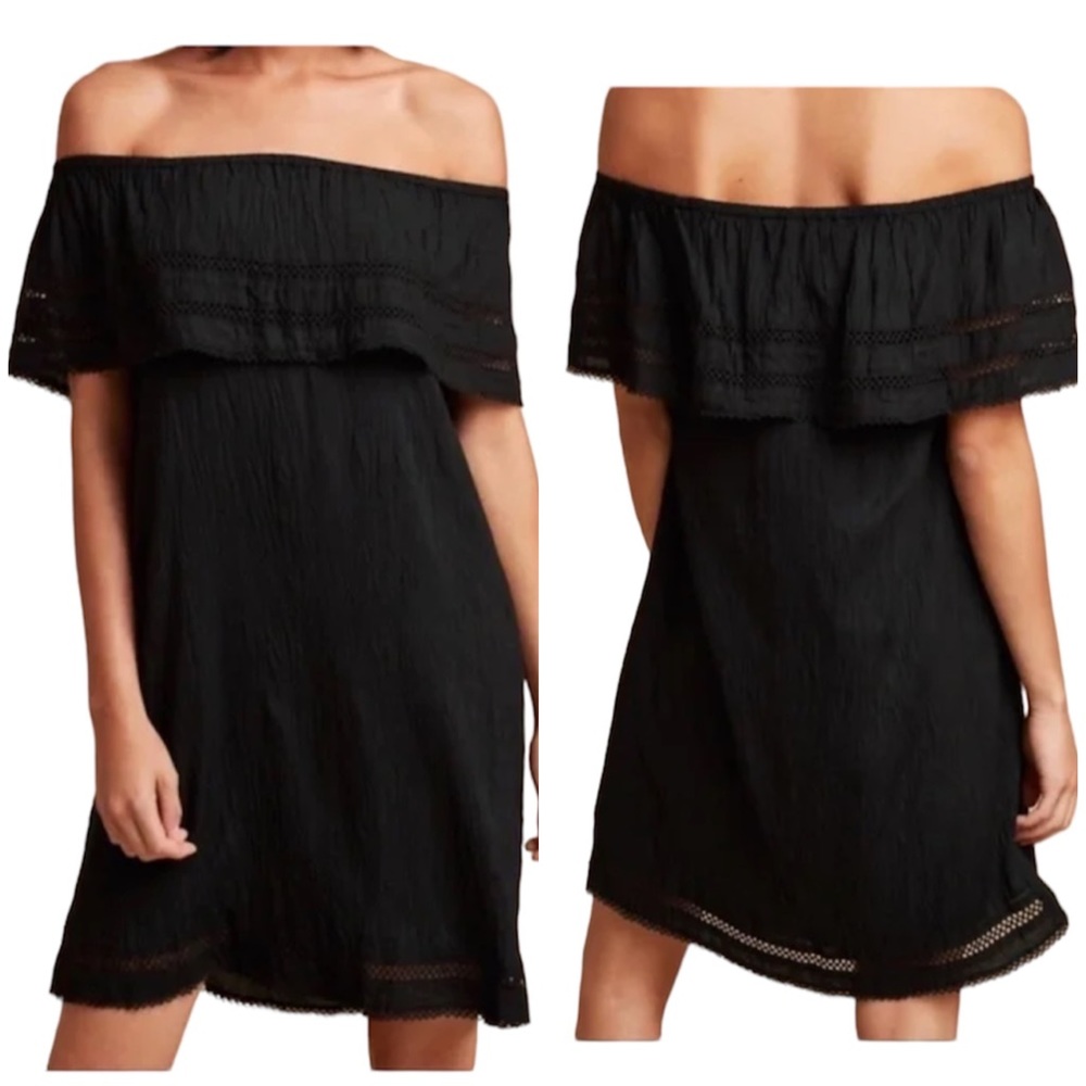 Aritzia Wilfred Black Emmie Off Shoulder Dress